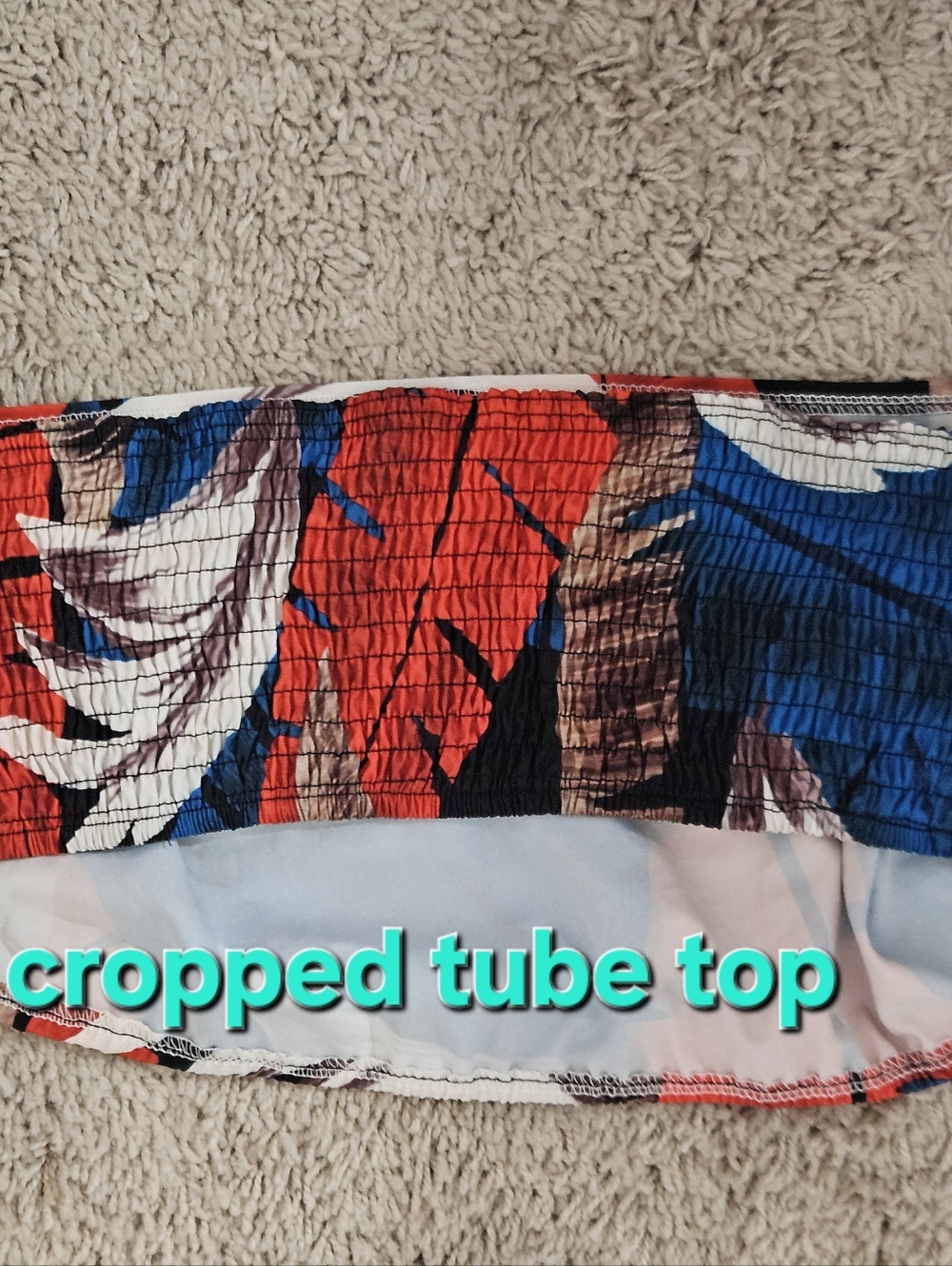 Tropical Print 3 Piece Kimono Shorts crop top - Picture 5 of 9